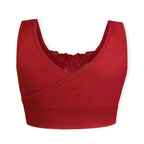 Sankom Switzerland Patent Classic Bra With Lace (Size L-XL) - Red