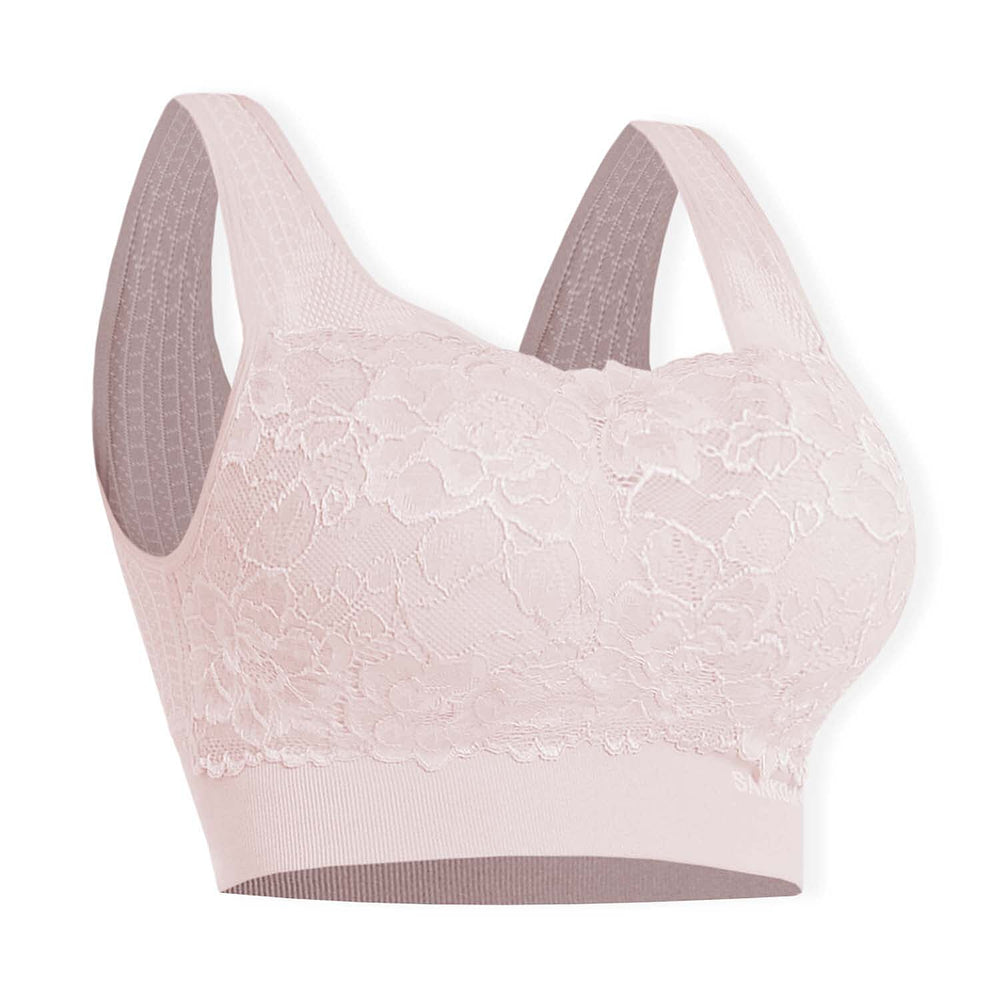 Sankom Switzerland Patent Classic Bra With Lace (Size S-M) - Light Pink