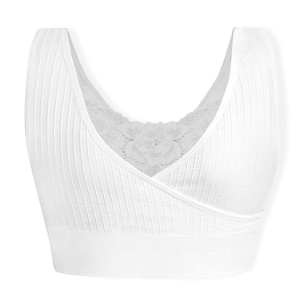 Sankom Switzerland Patent Classic Bra With Lace (Size S-M) - White