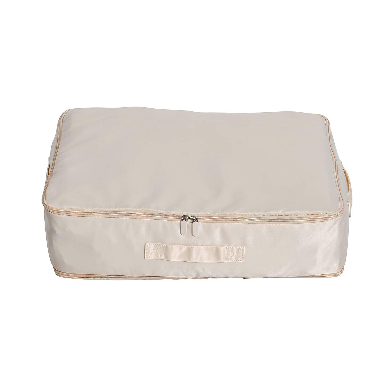 Satin Compressed Storage Bag with Zipper (Size 52x42x30 cm) - Apricot Pink
