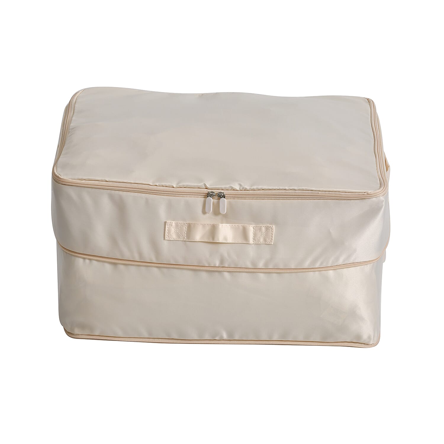 Satin Compressed Storage Bag with Zipper (Size 52x42x30 cm) - Apricot Pink