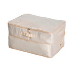 Satin Compressed Storage Bag with Zipper (Size 52x42x30 cm) - Apricot Pink