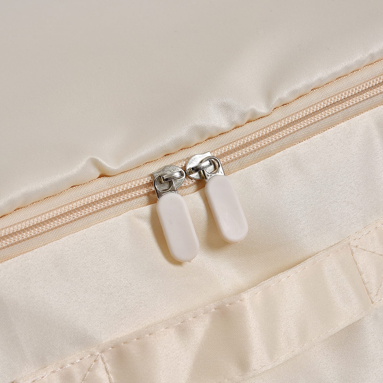 Satin Compressed Storage Bag with Zipper (Size 52x42x30 cm) - Apricot Pink