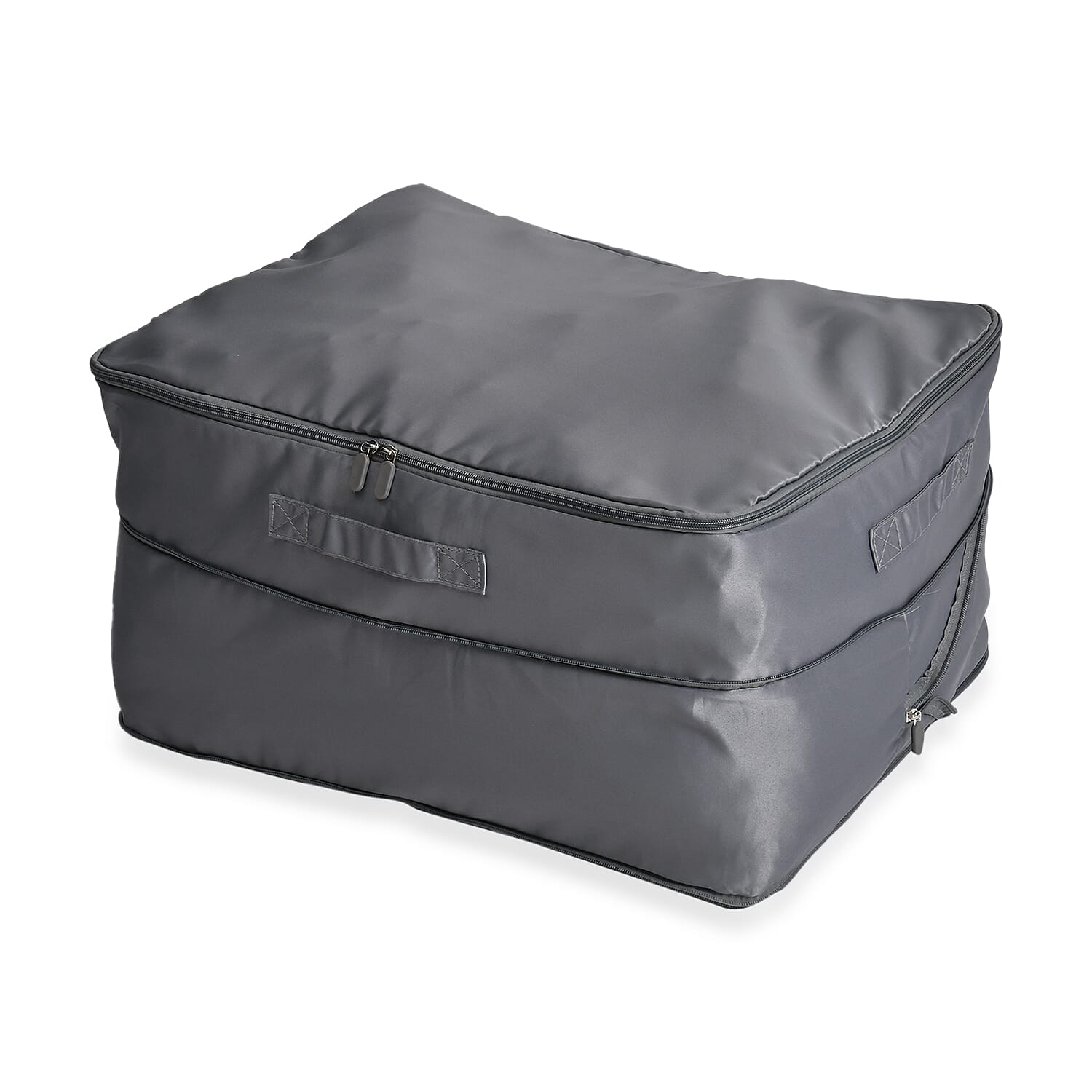 Satin Compressed Storage Bag with Zipper (52x42x30cm) - Grey