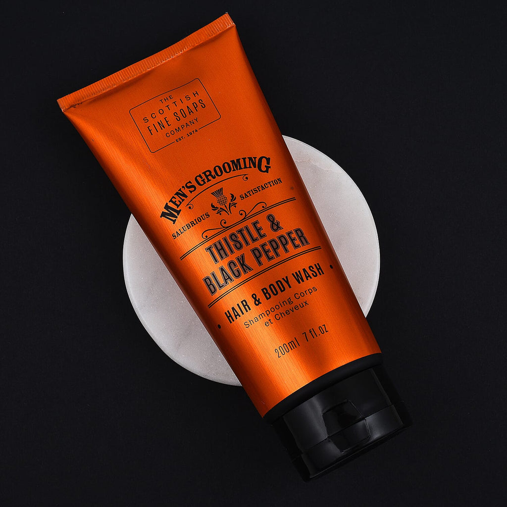 Scottish Fine Soaps - Thistle - Black Pepper Hair - Body Wash 200ml Tube