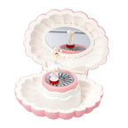Seashell Music Mirror Jewellery Box with LED Light (Size 15x13x7 Cm) - Dark Pink