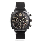 SEKONDA Airborne Quartz Movt. 5ATM WR Black Dial - Black Case Mens Watch with Black Leather Strap