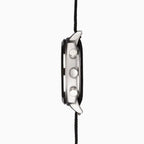 SEKONDA Airborne Quartz Movt. 5ATM WR Black Dial - Silver Case Mens Watch with Black Leather Strap