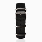 SEKONDA Airborne Quartz Movt. 5ATM WR Black Dial - Silver Case Mens Watch with Black Leather Strap