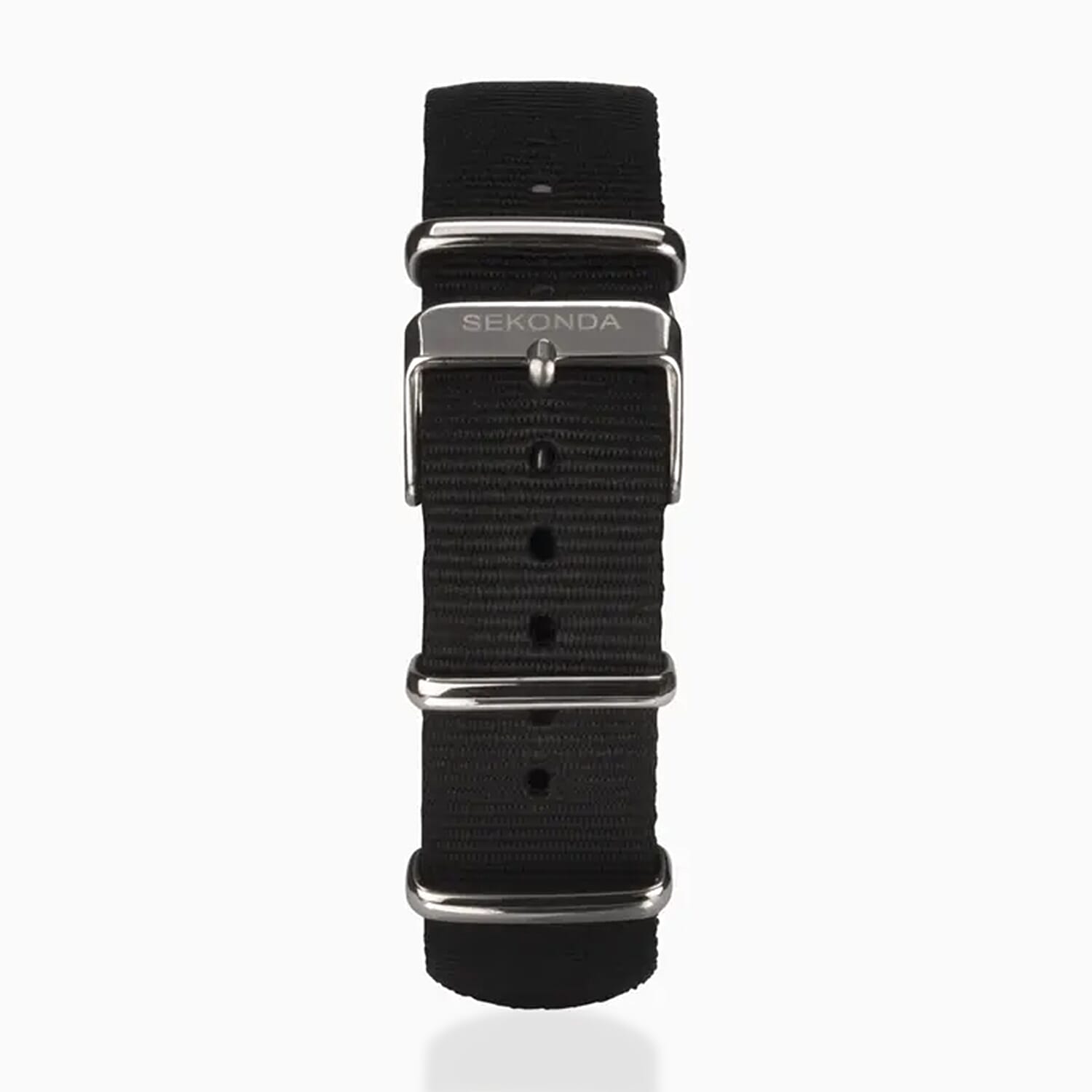 SEKONDA Airborne Quartz Movt. 5ATM WR Black Dial - Silver Case Mens Watch with Black Leather Strap
