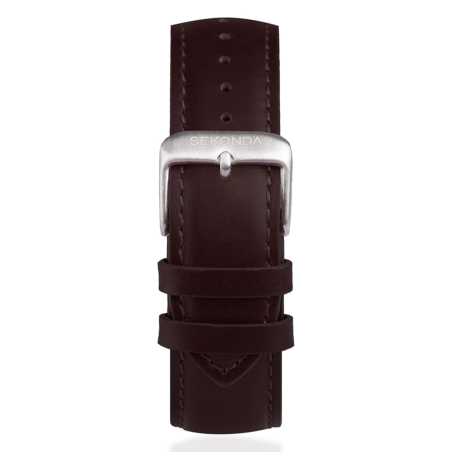 SEKONDA Altitude Quartz Movt. 5ATM WR Brown Dial - Silver Case Mens Watch with Black Leather Strap