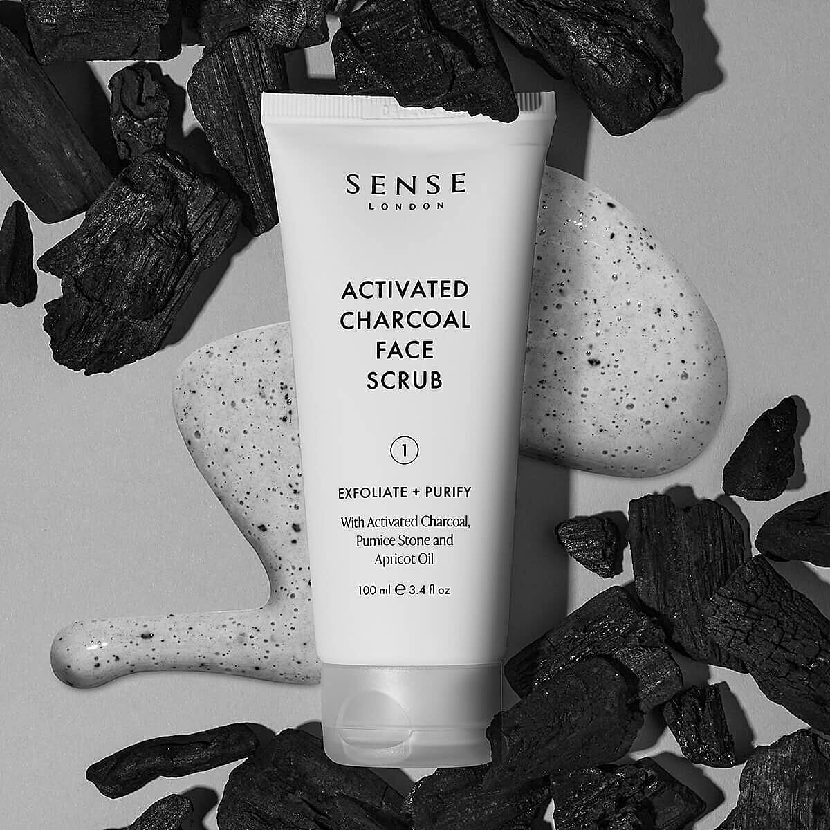 Sense London Activated Charcoal Face Scrub 100ml