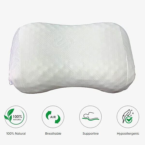 Natural Latex Pillow (Size 53x42x35x9 cm) - White