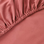 4 Piece Set Solid Microfibre 1 Flat Sheet (230x265 Cm), 1 Fitted Sheet (140x190  Cm) and 2 Pillowcases (50x75 Cm) -Dusky Pink (Double)