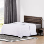 Bamboo Patterned Comforter and Duvet (Size 200x1 cm) - White & White