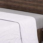 Bamboo Patterned Comforter and Duvet (Size 200x1 cm) - White & White