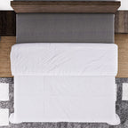 Bamboo Patterned Comforter and Duvet (Size 200x1 cm) - White & White