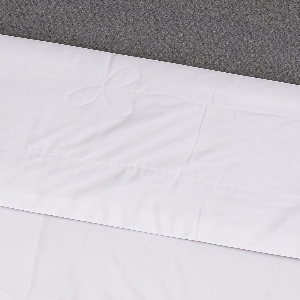 Bamboo Patterned Comforter and Duvet (Size 200x1 cm) - White & White