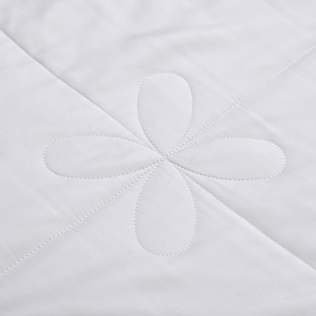 Bamboo Patterned Comforter and Duvet (Size 200x1 cm) - White & White
