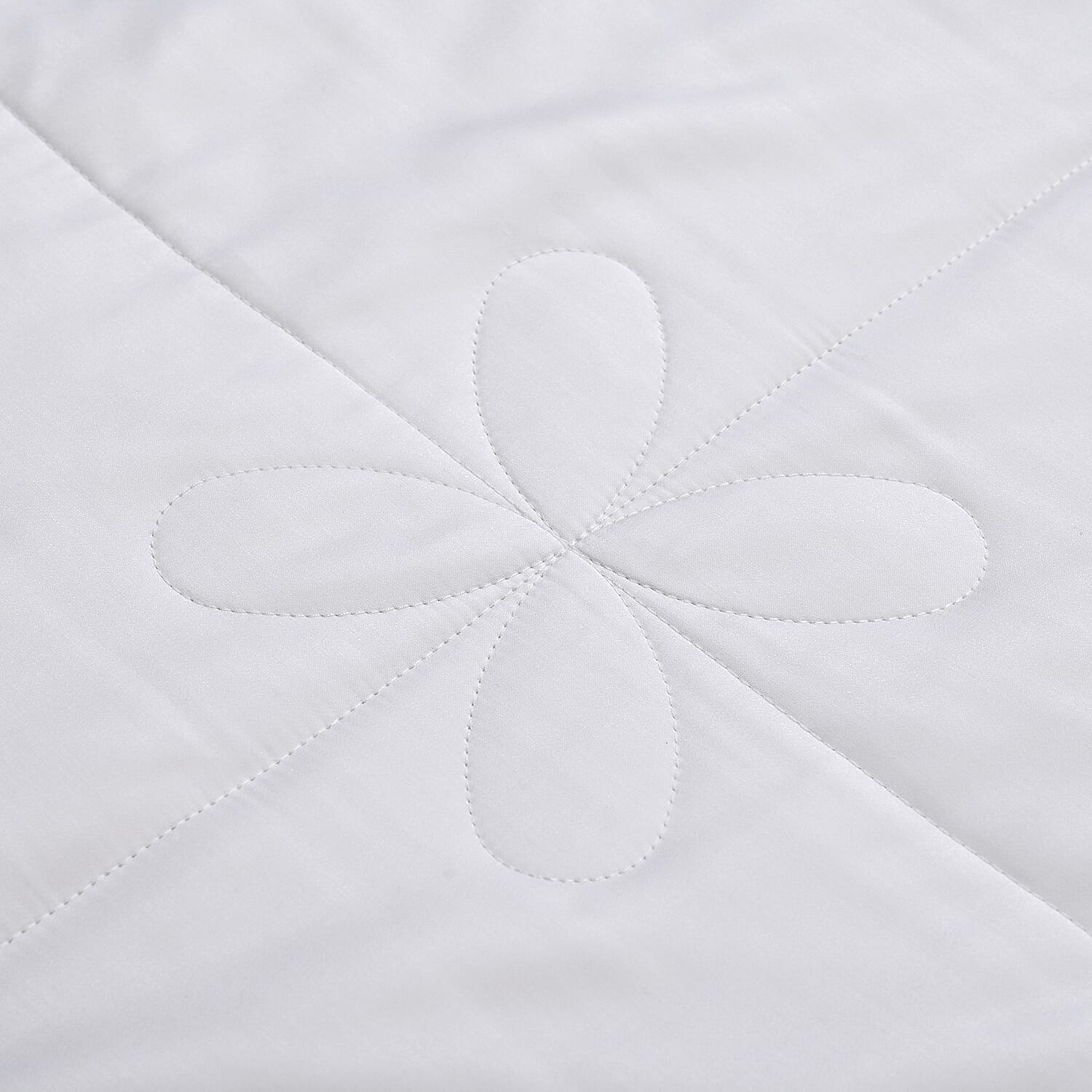 Bamboo Patterned Comforter and Duvet (Size 200x1 cm) - White & White