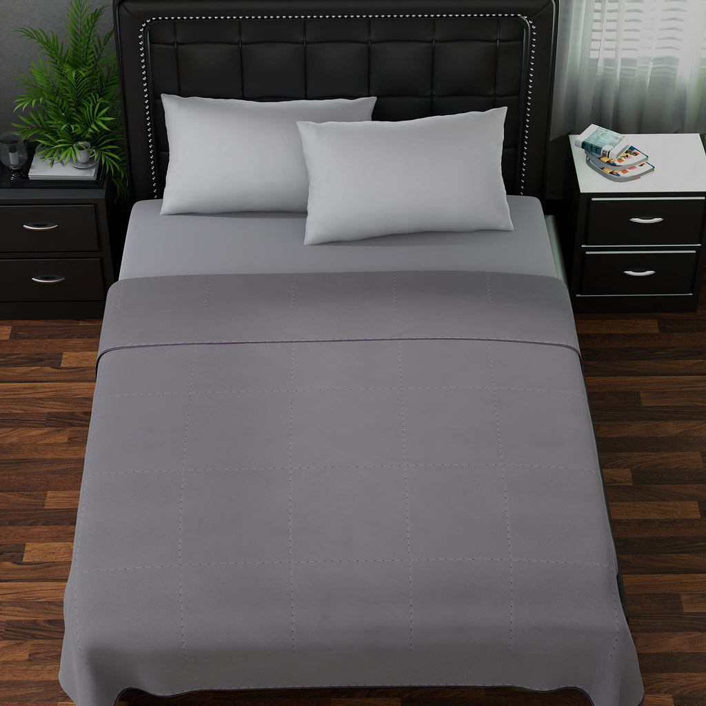 Deluxe Range 100% Mulberry Silk Quilt with 100% Cotton Cover - Dark Grey (Size Double)