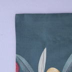 100% Natural Mulberry Silk Quilt (200 cm) with Cotton Printed Cover, 2 Pillow Cases (75x50 cm), Cushion Cover (40 cm) - Teal (Size- Double)