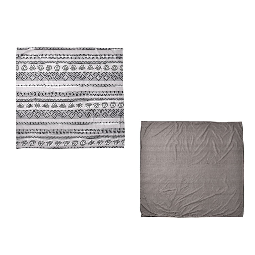 3 Piece Set - Printed Duvet Cover (King Size, 225x220 cm) With 2 Pillow Cases (Size 75x50 cm) - Light Grey