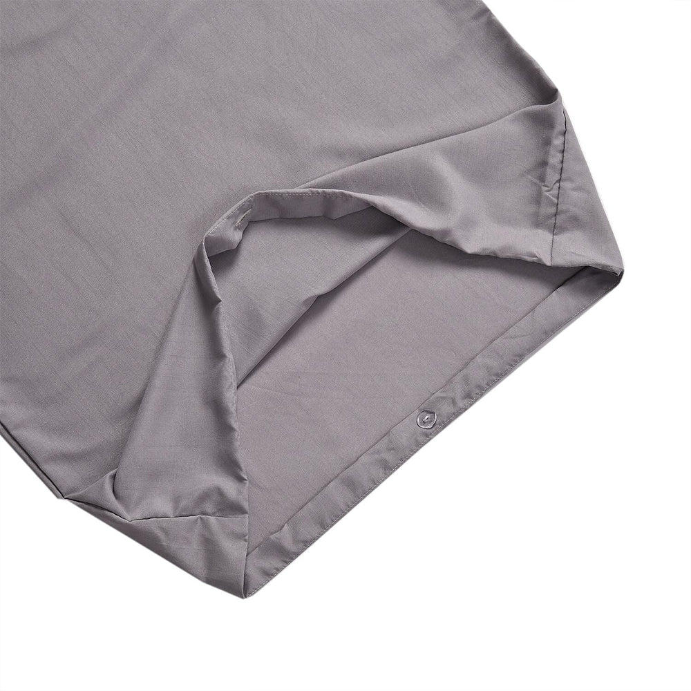 4 Piece Set - Aloe Infused Duvet Cover, Fitted Sheet with 2 Pillow Cases (Double Size, 200x200 cm) - Light Grey