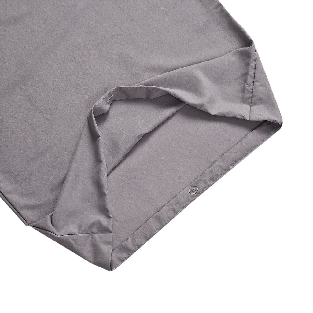 4 Piece Set - Aloe Infused Duvet Cover, Fitted Sheet with 2 Pillow Cases (Double Size, 200x200 cm) - Light Grey