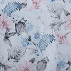 Set of 2 - Flower Pattern Blackout Curtain with 8 Eyelets (Size 140x240cm) - Pink - Blue