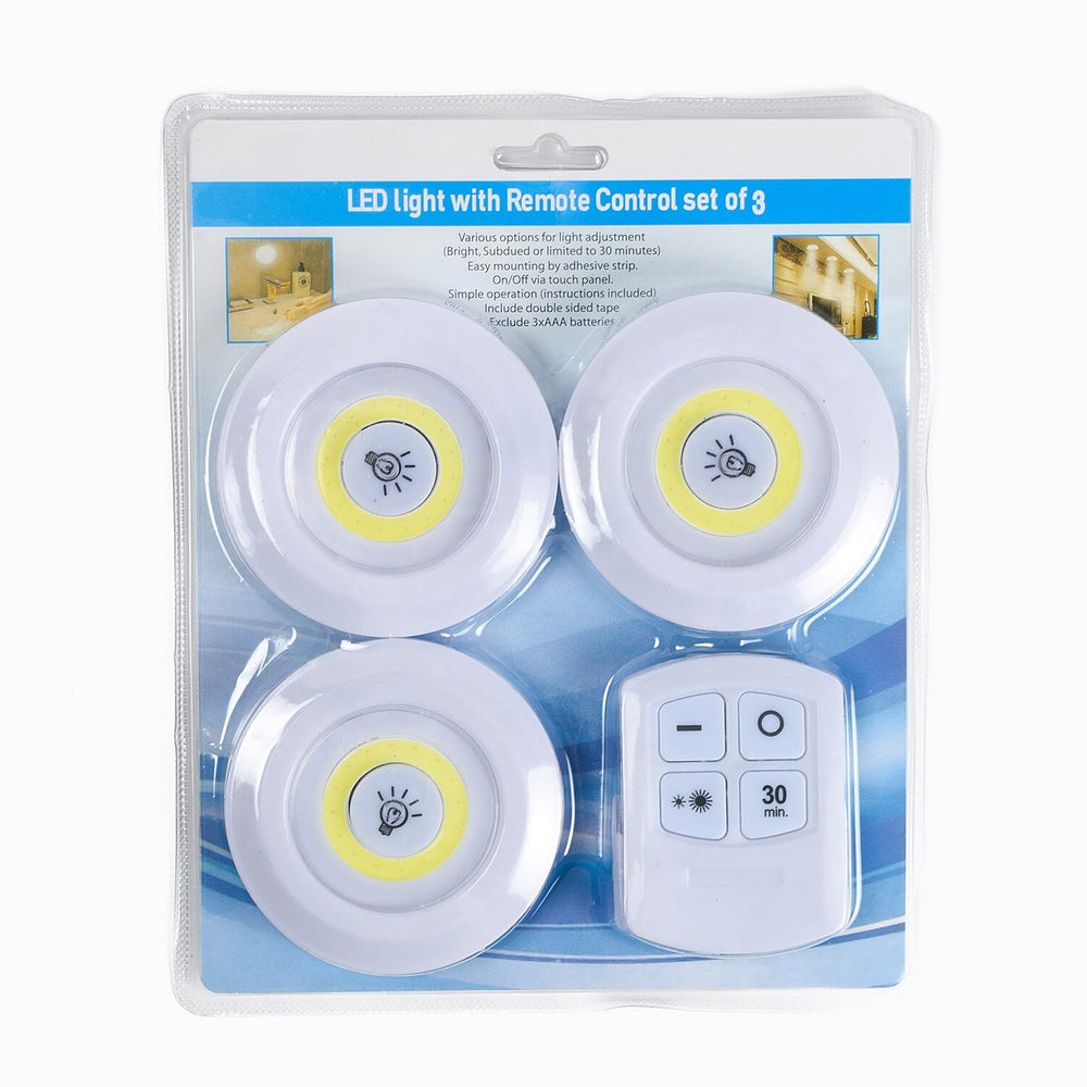 Set 3 Led Lights with remote