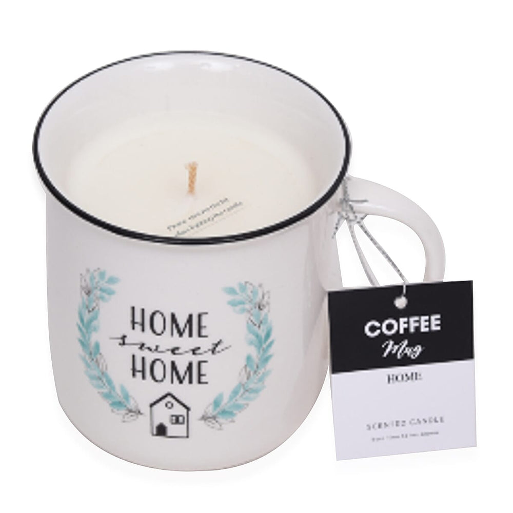 Set of 2 Mug Scented Candle Stay Cozy & Home Sweet Home - White