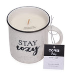 Set of 2 Mug Scented Candle Stay Cozy & Home Sweet Home - White