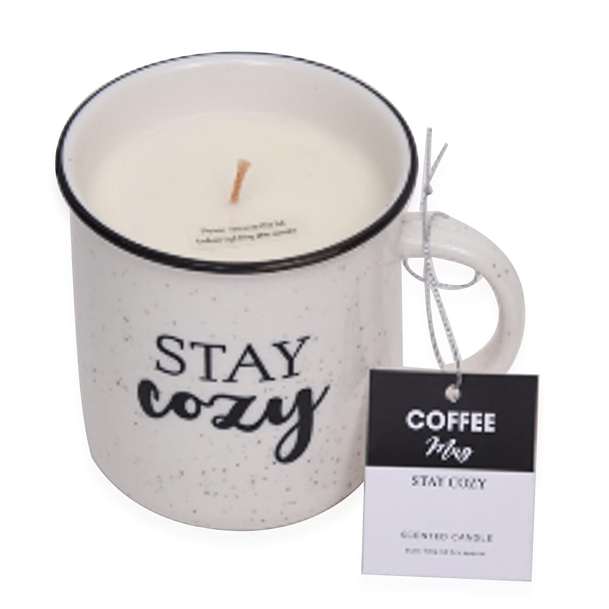 Set of 2 Mug Scented Candle Stay Cozy & Home Sweet Home - White