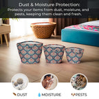 Set Of 3 Printed Round Storage Organizer - Paisley