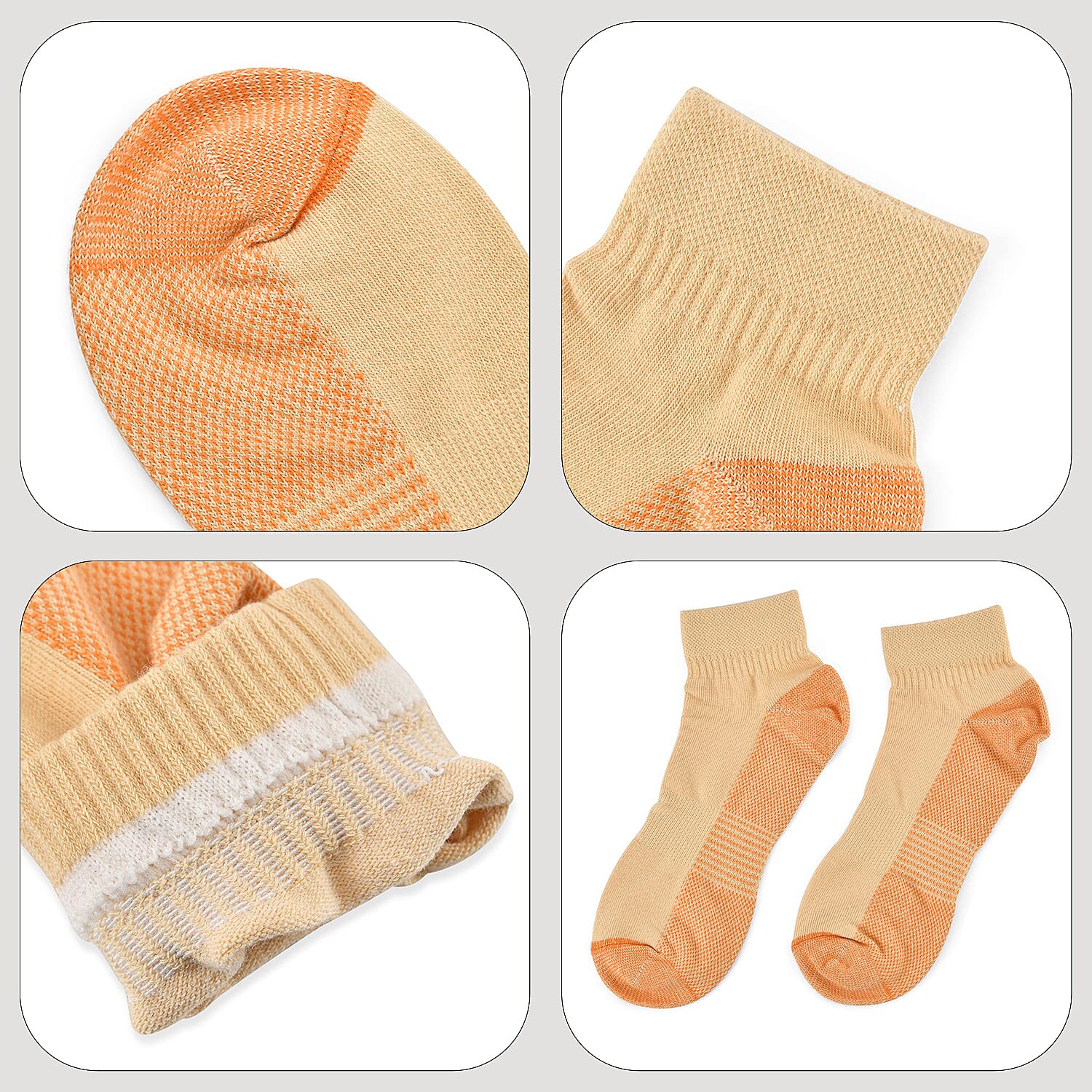 4 Pairs Antibacterial Copper Infused Compression Socks (Size S-M, 5-10) - Multi