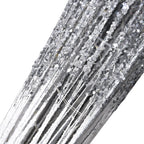 Set of 3 - Metal Wire Cone with Cotton Thread, Glitters and 10-20-30 Warm Micro String Lights - Silver