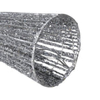 Set of 3 - Metal Wire Cone with Cotton Thread, Glitters and 10-20-30 Warm Micro String Lights - Silver