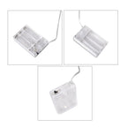 Set of 3 - Metal Wire Cone with Cotton Thread, Glitters and 10-20-30 Warm Micro String Lights - Silver