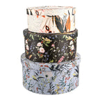 Set of 3 - Millmade Printed Round Multipurpose Gift Box - Multi and Black