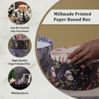 Set of 3 - Millmade Printed Round Multipurpose Gift Box - Multi and Black