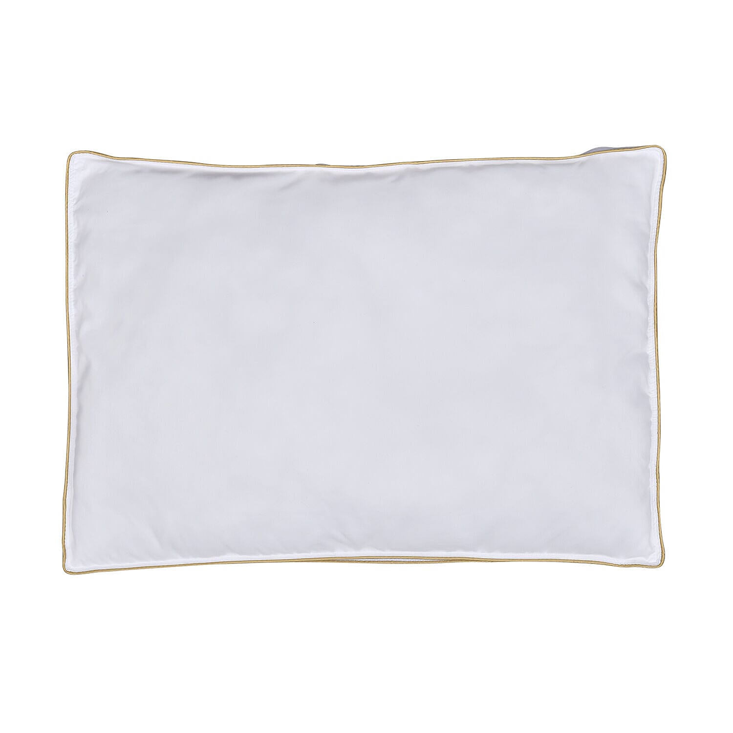 Set of 2 - Down Alternative Pillow Cover with Gold Piping and Zipper Closure (Size 50x70cm)