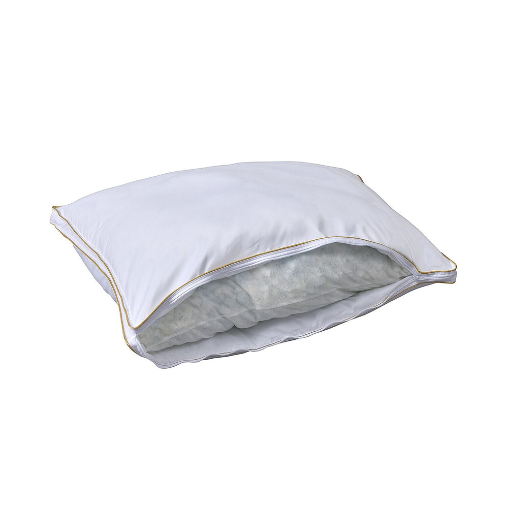 Set of 2 - Down Alternative Pillow Cover with Gold Piping and Zipper Closure (Size 50x70cm)