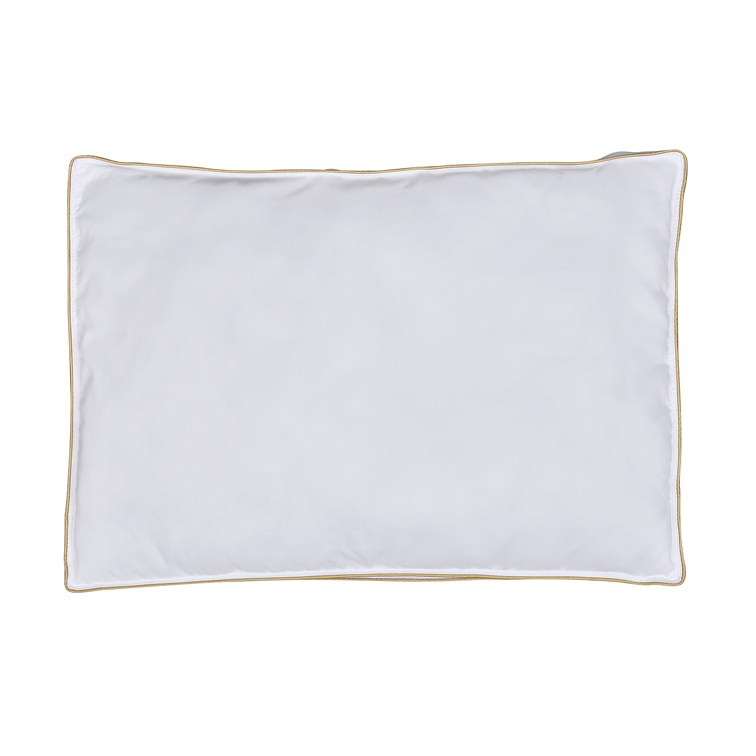 Set of 2 - Down Alternative Pillow Cover with Gold Piping and Zipper Closure (Size 50x70 cm)