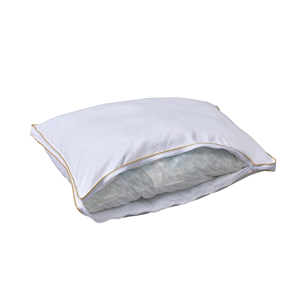 Set of 2 - Down Alternative Pillow Cover with Gold Piping and Zipper Closure (Size 50x70 cm)