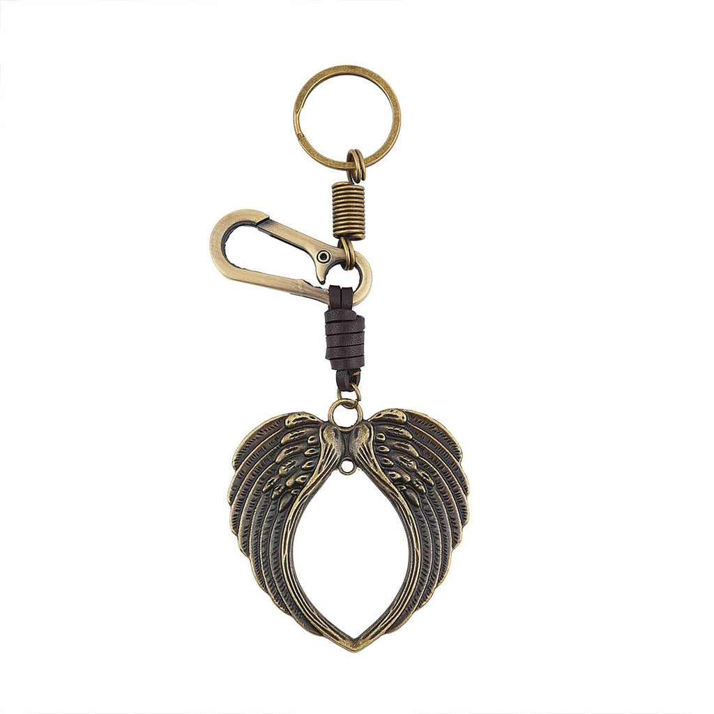 Set of 3 - Skull, Wing and Anchor Shape Keychains (Size 11 Cm) - Bronze