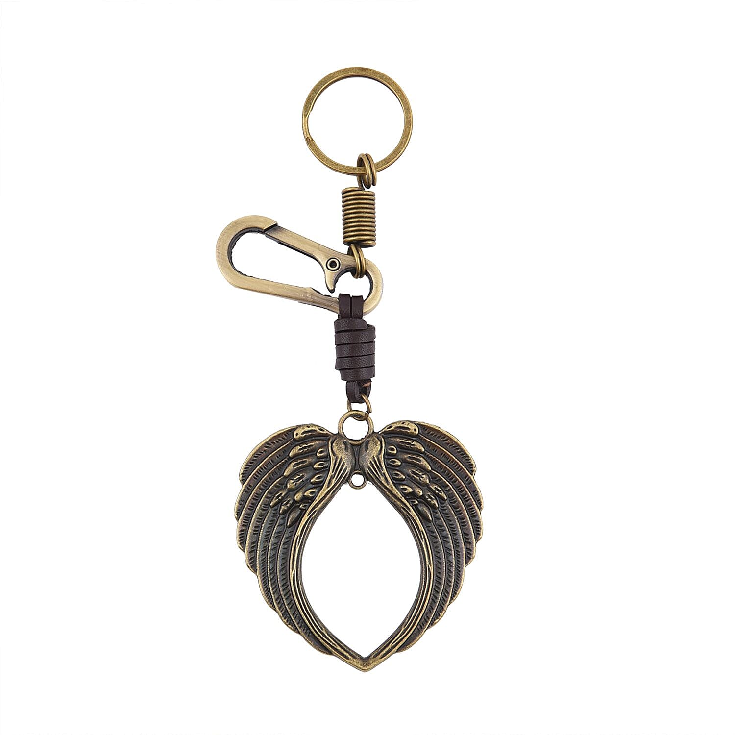Set of 3 - Skull, Wing and Anchor Shape Keychains (Size 11 Cm) - Bronze
