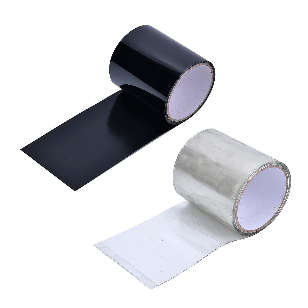 2 Waterproof Super Strong Flex Tape - Patch, Bond, Seal, Repair - 3m Black - Clear