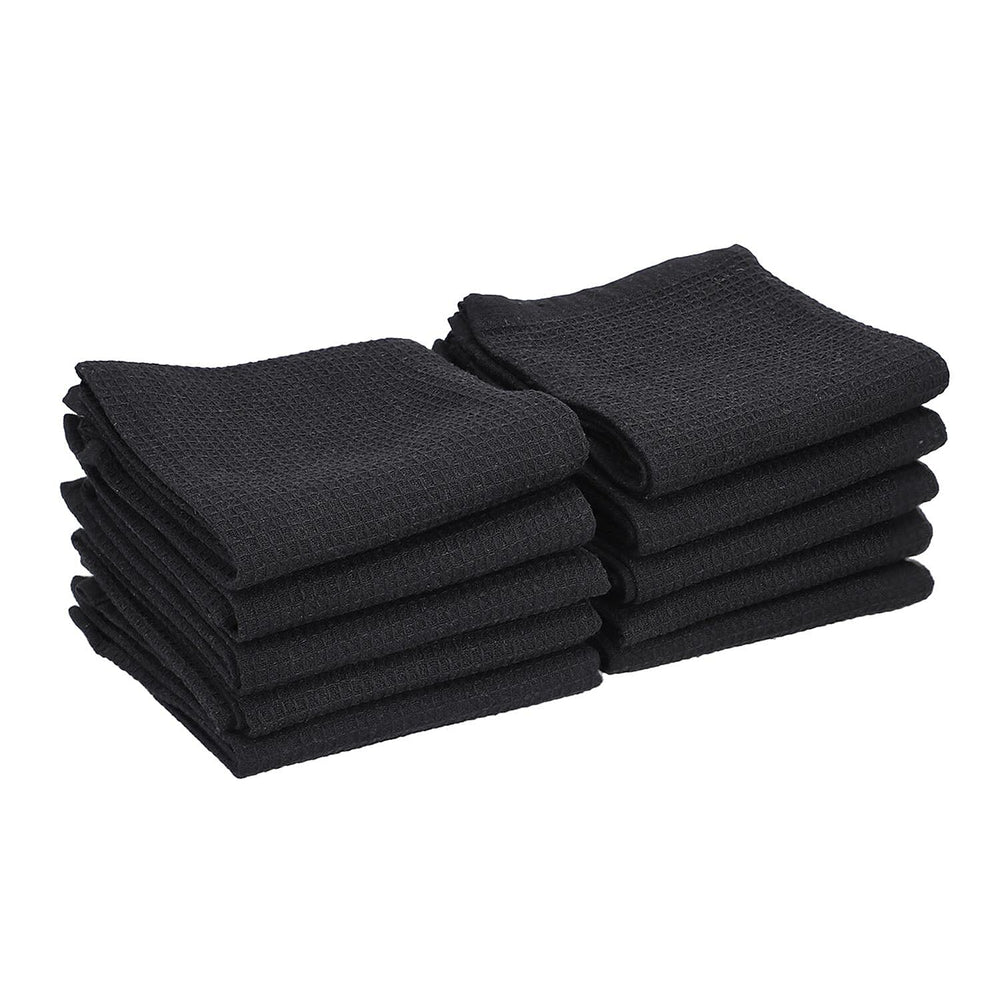 Set of 10 - 100% Cotton Kitchen Towel (Size 66x45 Cm) - Black