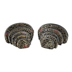 Designer Inspired-10 Pcs of Jacquard Weave Cosmetic and Jewellery Storage - Black